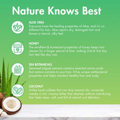 MopTop Gentle Shampoo scene during washing shows root-to-tip massage for balanced hydration.