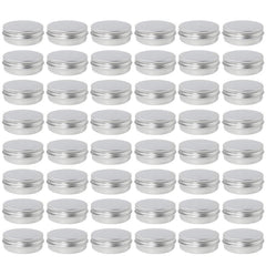 Moretoes 2oz aluminum tin with screw lid ideal for samples and travel-friendly storage.