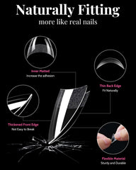 MORGLES half-cover square nails highlight secure fit reducing lift during daily tasks.