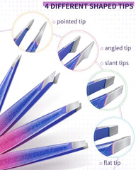 MORGLES Eyebrow Tweezers pointed-slant tip for versatile precision and comfort.