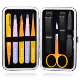 MORGLES Tweezers Set in leather case for travel grooming on the go