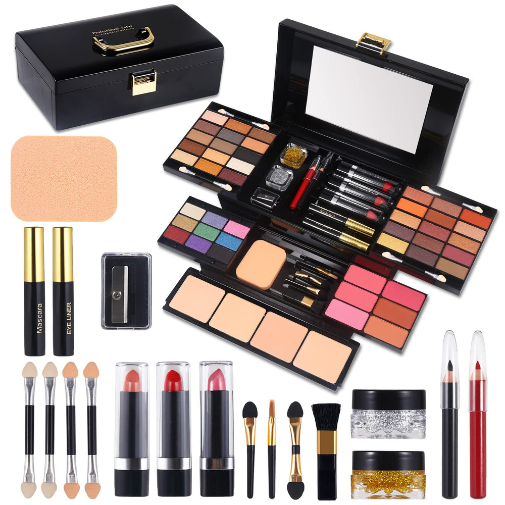Morneca professional makeup kit with mirror open for easy on-the-go application