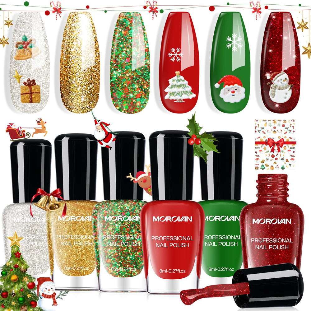 Morovan Christmas nail polish red for a bold festive manicure.