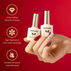 Morovan gel nail polish green-glitter bottle adds festive sparkle to manicures