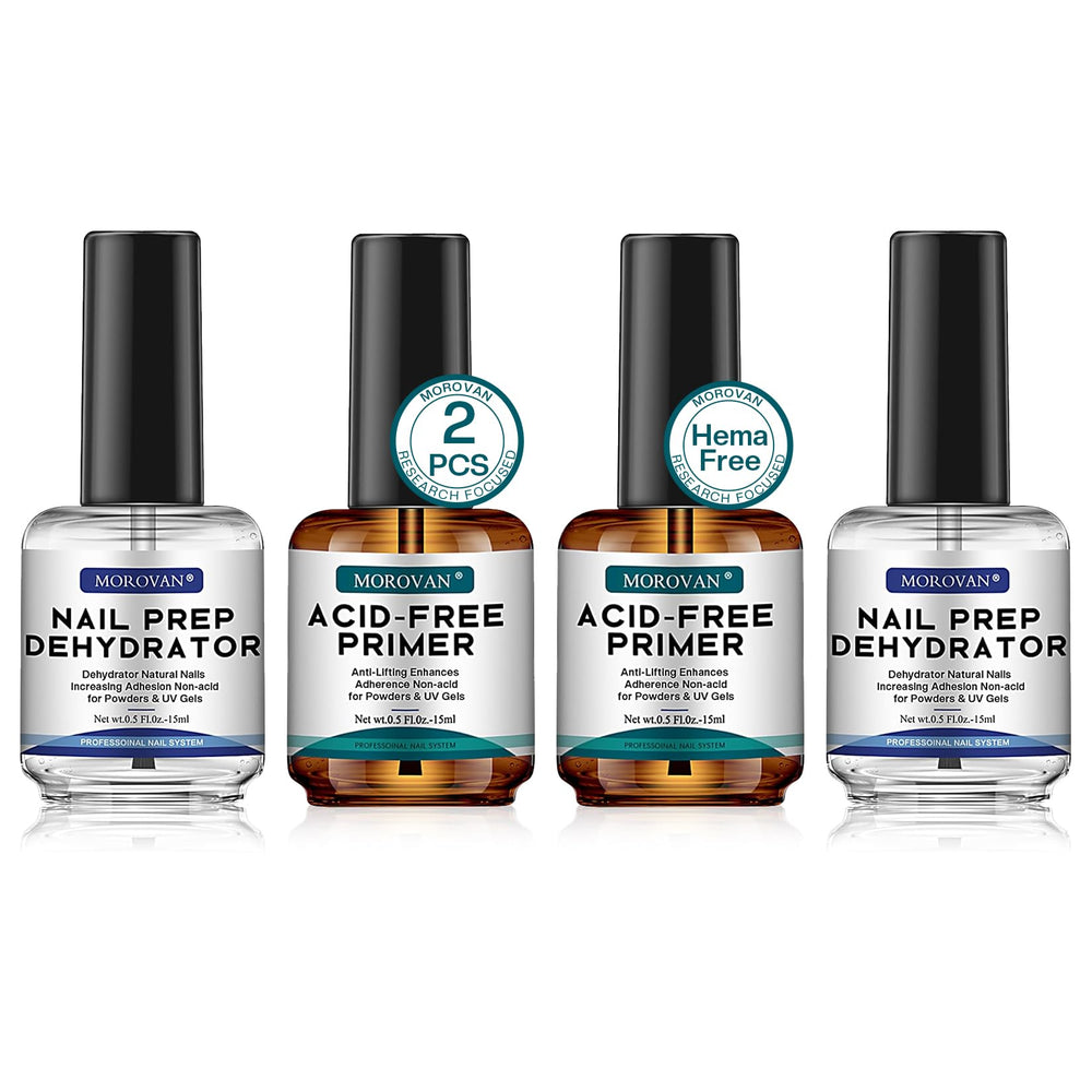 Morovan nail prep dehydrator bottle ready-to-use for oil removal and better adhesion