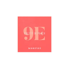 Morphe 9E Pretty In Peach on model demonstrates matte and shimmer finishes for dimensional eye makeup