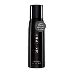 Morphe Continuous Setting Mist bottle front for all-day wear and natural radiance.