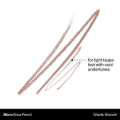 Morphe Micro Dual Eyebrow Pencil Biscotti spoolie blend demonstrates effortless shaping
