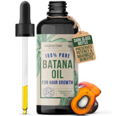 Morstar Batana Oil bottle closeup demonstrates deep hydration and frizz control.
