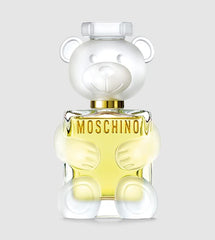 Moschino Toy 2 cap detail with satin finish adds a luxury touch.