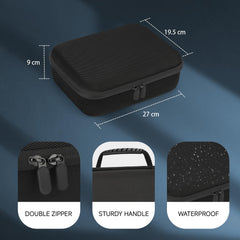 MOSLA barber case interior dividers and mesh pocket keep guide combs and cables organized.