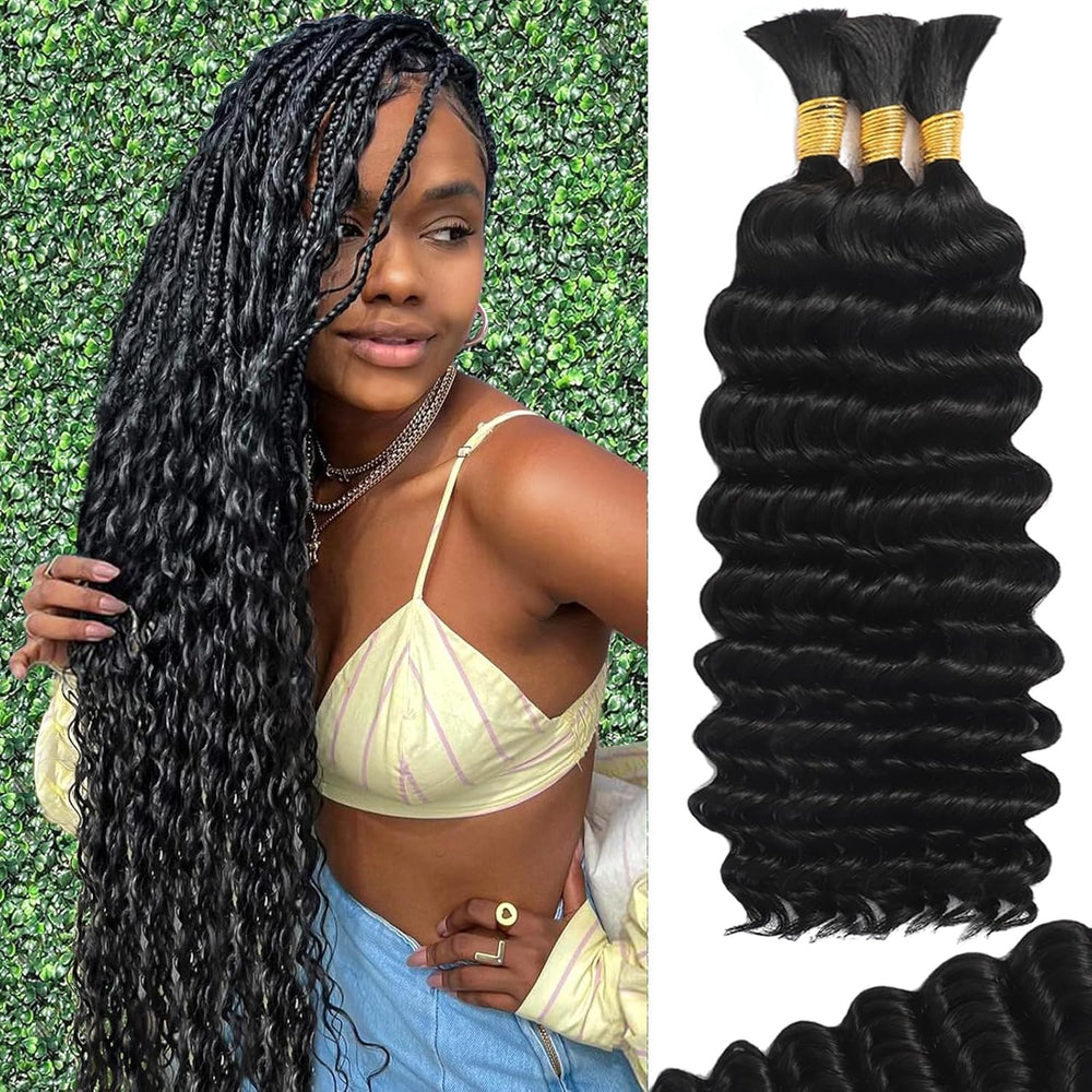 MOTFIN human braiding hair curls in 20 inch length for boho styles
