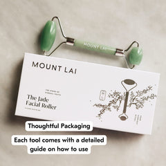 Mount Lai jade face roller in a massage session for tension relief