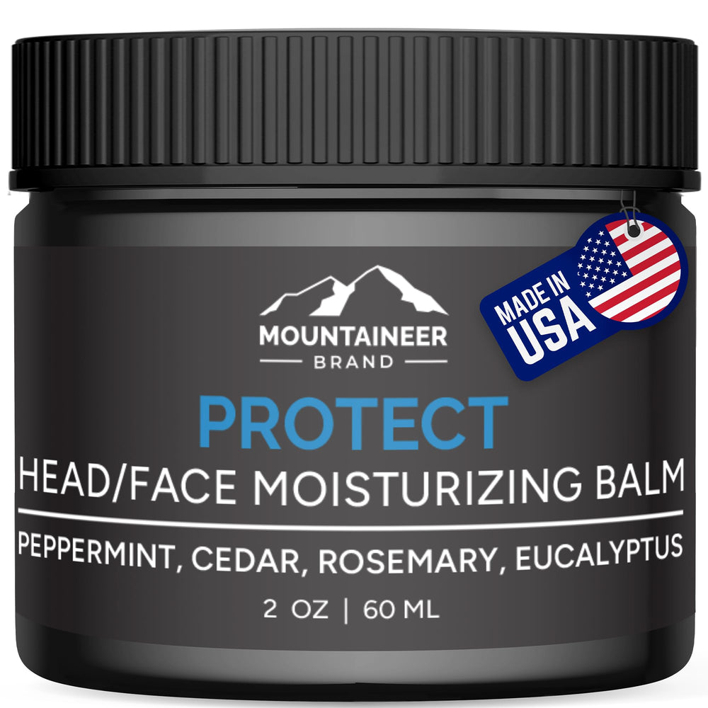 Mountaineer Brand Natural Moisturiser balm bottle provides non-greasy hydration for scalp and face