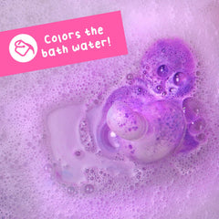 Mr. Bubble bubbles spill into the tub, creating a playful foaming scene