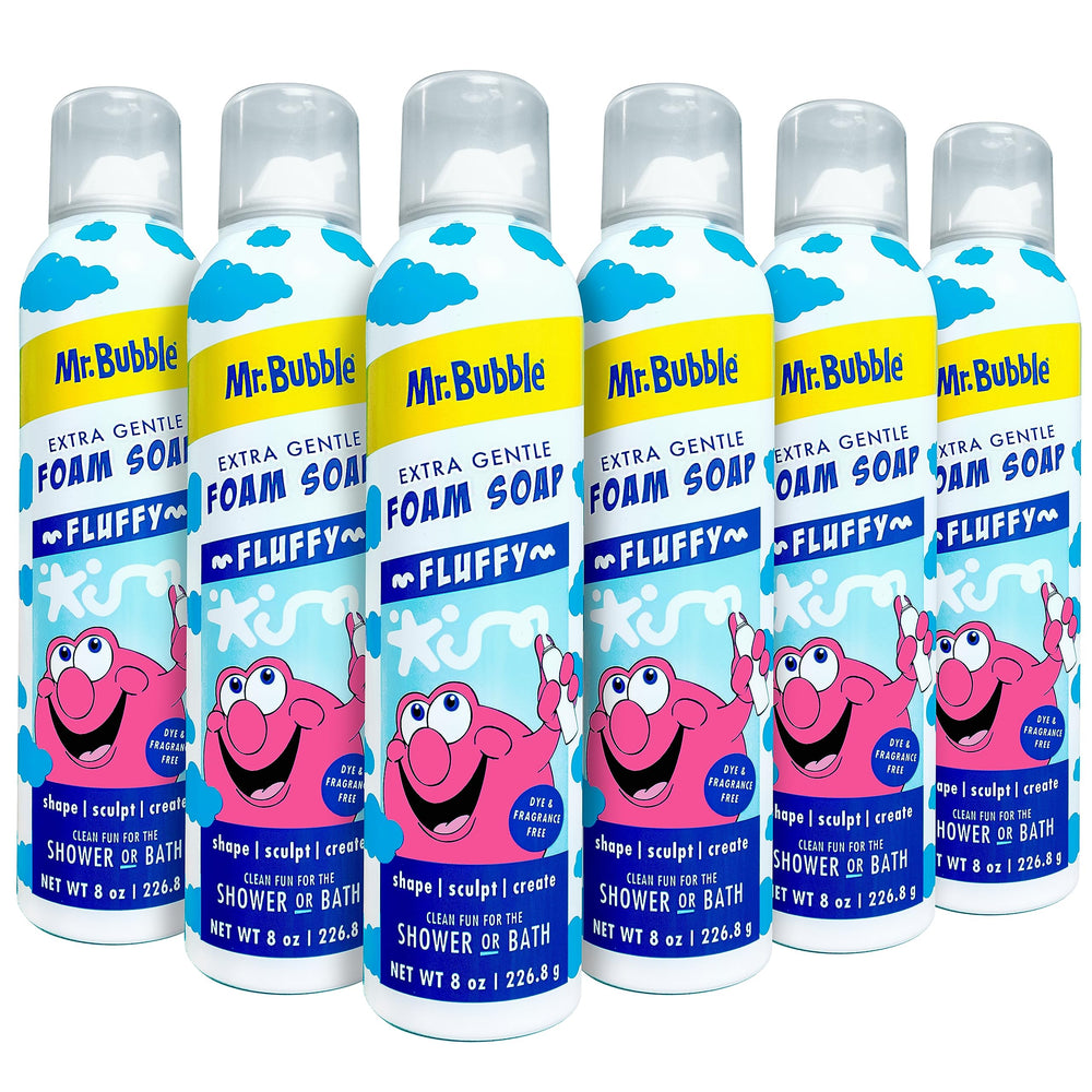 Mr. Bubble Extra Gentle Foam Soap bottle with pump for fragrance-free gentle cleansing.