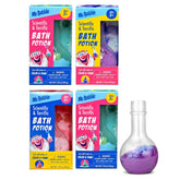 Mr. Bubble Kids Original Bath Bomb Potions pack of four brings colorful suds to bath time