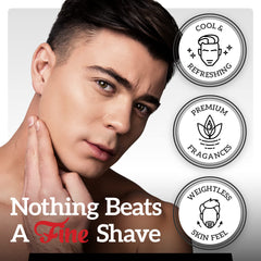 Fine Mr. Fine aftershave palm application capturing soothing post-shave ritual