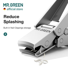 MR.GREEN anti-splash-nail-trimmer keeps mess contained during trims.