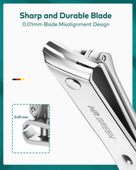 MR.GREEN 10-in-1 nail clippers image highlights precise cuts for clean nails.
