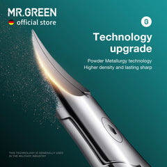 MR.GREEN muelle integrado ofrece elasticidad constante para un corte suave.