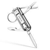 MR.GREEN multifunctional nail clipper front view shows compact stainless steel design for travel grooming.