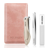 MR.GREEN nail clipper set pink travel case closeup highlighting compact grooming on the go
