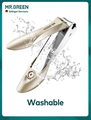 MR.GREEN tweezers with fine tips shown for precise hair-free grooming and splinter removal