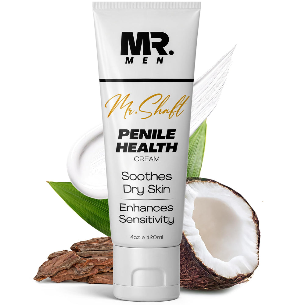Mr. Men penile cream fragrance-free 4oz bottle for fragrance-free daily comfort.