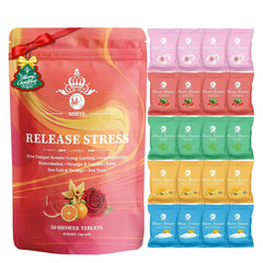 MR MIRYE Tea Tree shower steamer packaging showcases fresh aroma for spa-like showers.