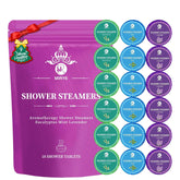 MR MIRYE shower steamers eucalyptus 18-pack packaging for refreshing aromatic mornings