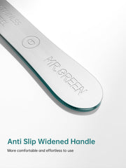 MR.GREEN Curved Nail File double-sided texture demonstrates two textures for shaping and smoothing.