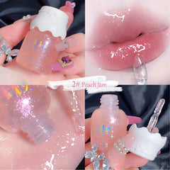 Mrettick champagne glow gloss adds subtle shimmer and hydrating finish.