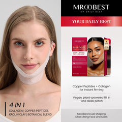 Close-up of the strap on the Mroobest ParaFaciem V Line Mask showing gentle jawline support