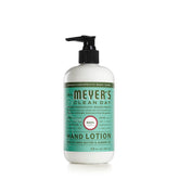 Mrs. Meyer's Basil Hand Lotion bottle on shelf for everyday moisture