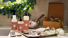 Mrs. Meyer's Gingerbread label close-up highlighting seasonal scent and ingredients