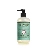 Mrs. Meyer's Clean Day Basil hand soap bottle with uplifting scent for daily cleansing
