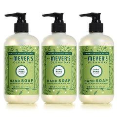 Mrs. Meyer's Clean Day Iowa Pine hand soap bottle for a fresh kitchen scent