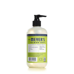Lemon Verbena leaves and bottle highlight garden-inspired freshness from Mrs. Meyer's hand soap.