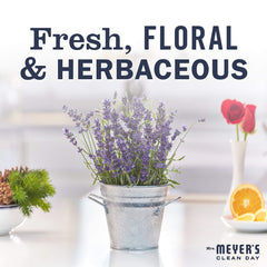Front view of Lavender + Basil refill pack shows garden-inspired scent for refreshing hand washing