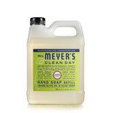 Mrs. Meyer's Clean Day lemon verbena refill bottle, refreshing citrus scent for daily hand cleansing.