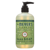 Mrs. Meyer's Iowa Pine Hand Soap bottle with non-drying cleansing for daily hand care.