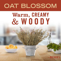 Mrs Meyer's Oat Blossom Hand Lotion texture shows quick-absorbing cream for smooth hands.