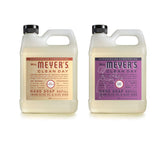 Mrs. Meyer's Oat Blossom hand soap bottle showing softening cleanse with olive oil and aloe