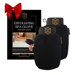 MS Exfoliating Glove Kessa Mitt in black for deep exfoliation and shower routine.