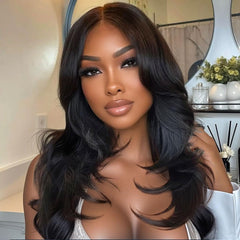 mscoco wear and go glueless wig 18inch black hair for versatile styling options.