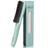 Msnasit Professional Slick Back Brush with green wooden handle for a polished sleek-back look
