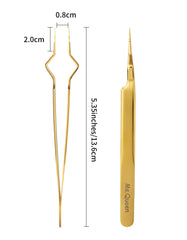 Ms.Queen isolation tweezers with V-Groove tip view enhances accurate lash isolation.