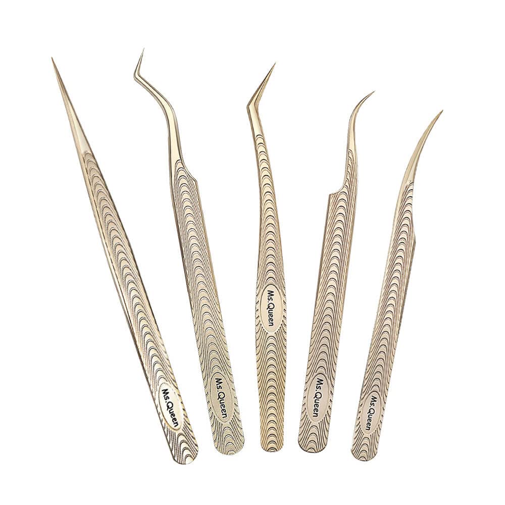 Ms.Queen lash tweezers precision closeup for flawless eyelash isolation