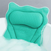 MTDLYICE lake blue bath pillow full view shows wide neck and back support